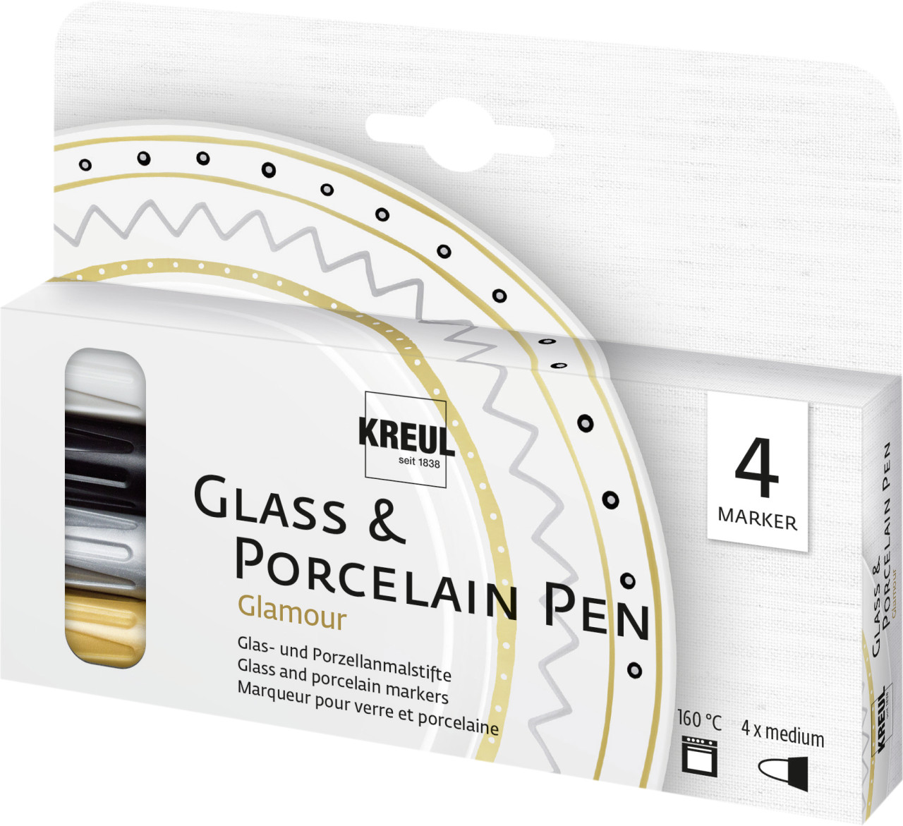 Kreul Glass & Porcelain Pen 4er Set Glamour von Kreul