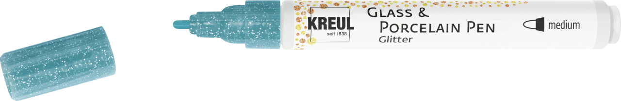 Kreul Glass & Porcelain Pen Glitter türkis, 1-3 mm von Kreul