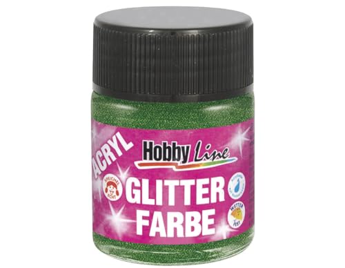 Kreul Hobby Line 76173 - Acryl - Glitterfarbe Glitter - Grün 50 ml von Kreul