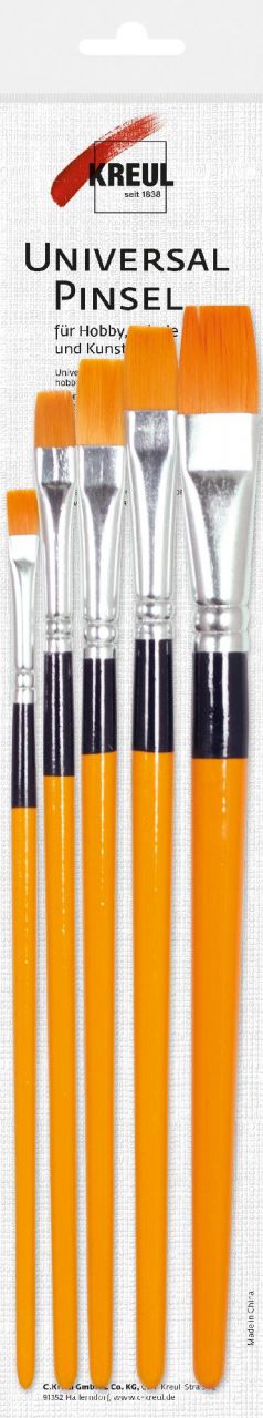 Kreul Hobby Line Universalpinsel Synthetics flach, 5er Set von Kreul