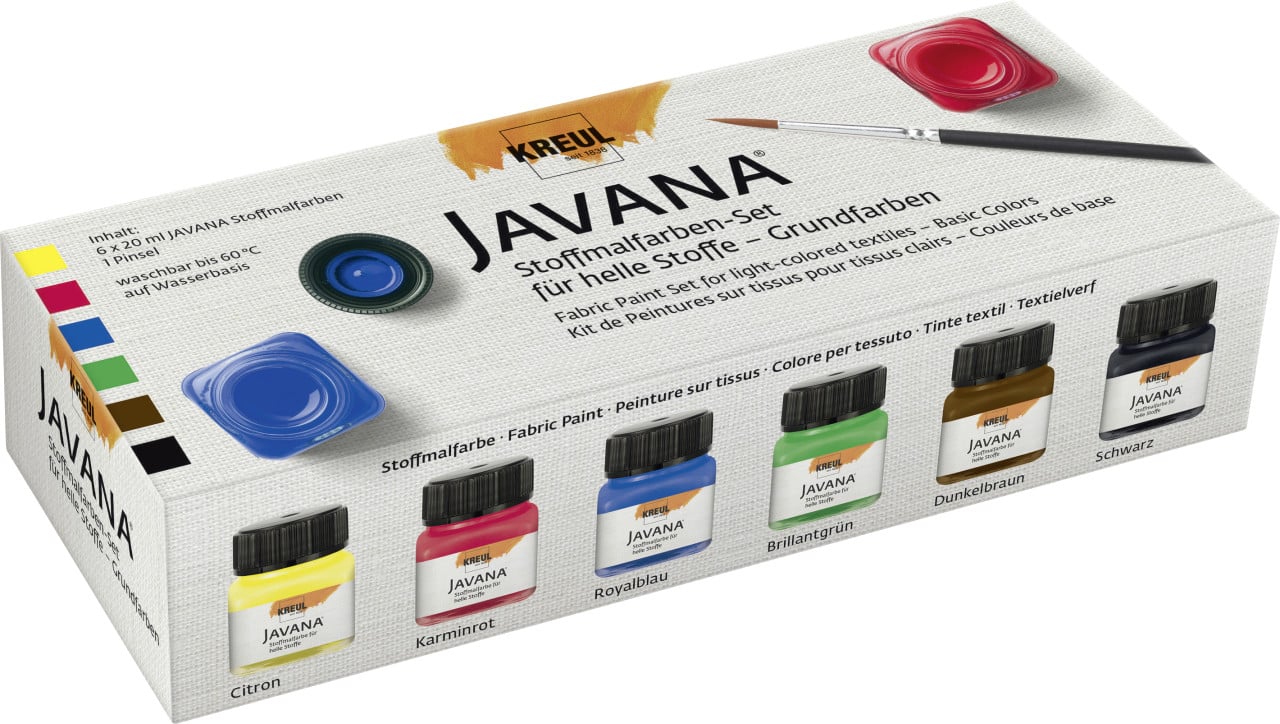 Kreul Javana Stoffmalfarben Set 6 x 20 ml für helle Stoffe, Grundfarben Kreul Javana Stoffmalfarben Set 6 x 20 ml für helle Stoffe, Grundfarben von Kreul