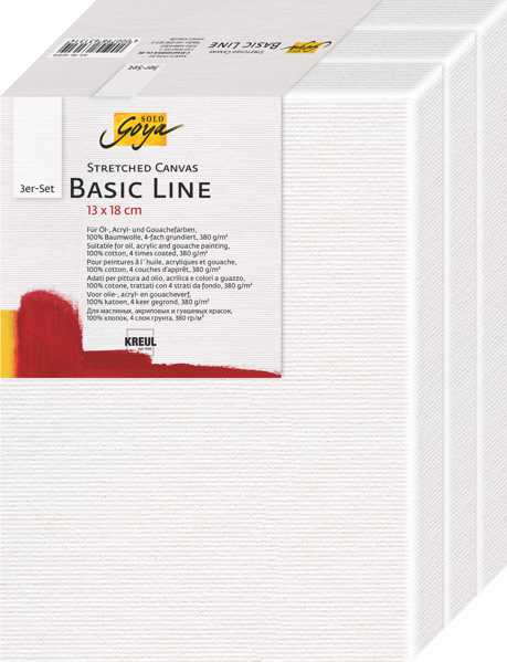 Kreul Keilrahmen-Set SOLO Goya Stretched Canvas Basic Line 13 x 18 cm 3er Set von Kreul