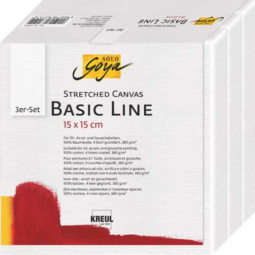 Kreul Keilrahmen-Set SOLO Goya Stretched Canvas Basic Line 15 x 15 cm 3er Set von Kreul