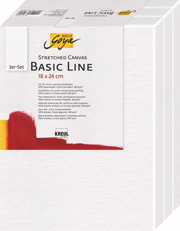 Kreul Keilrahmen-Set SOLO Goya Stretched Canvas Basic Line 18 x 24 cm 3er Set von Kreul