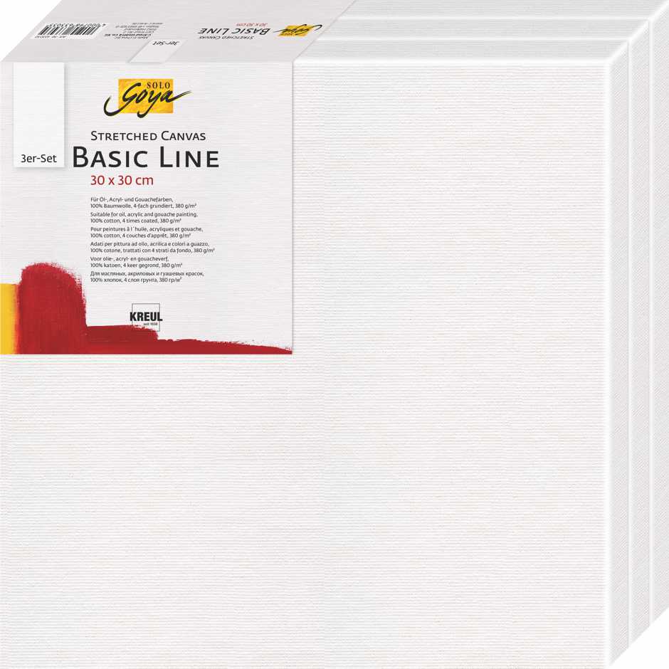 Kreul Keilrahmen-Set SOLO Goya Stretched Canvas Basic Line 30 x 30 cm 3er Set von Kreul