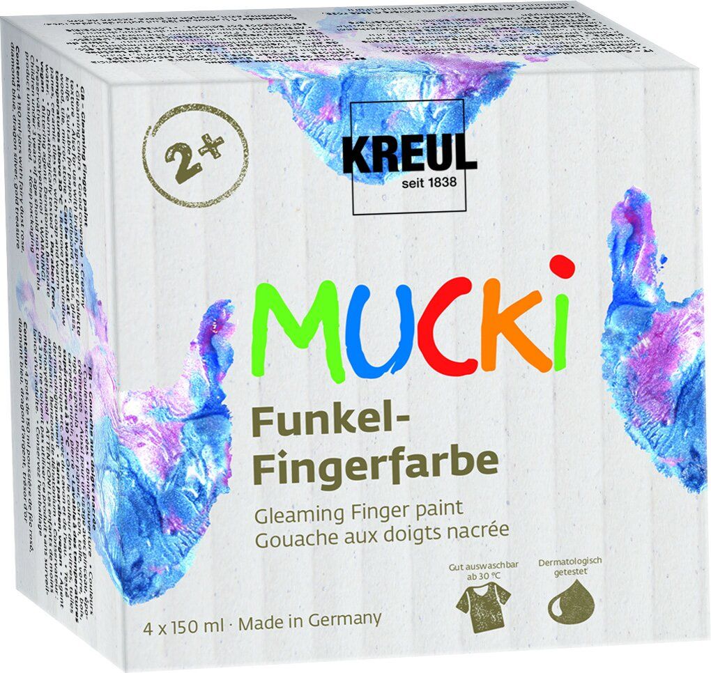 Kreul Mucki Funkel-Fingerfarbe 4er Set je 150 ml von Kreul