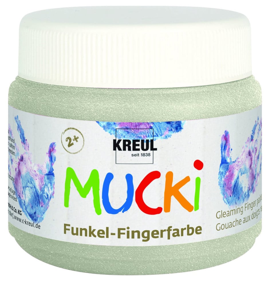 Kreul Mucki Funkel-Fingerfarbe drachensilber 150 ml von Kreul