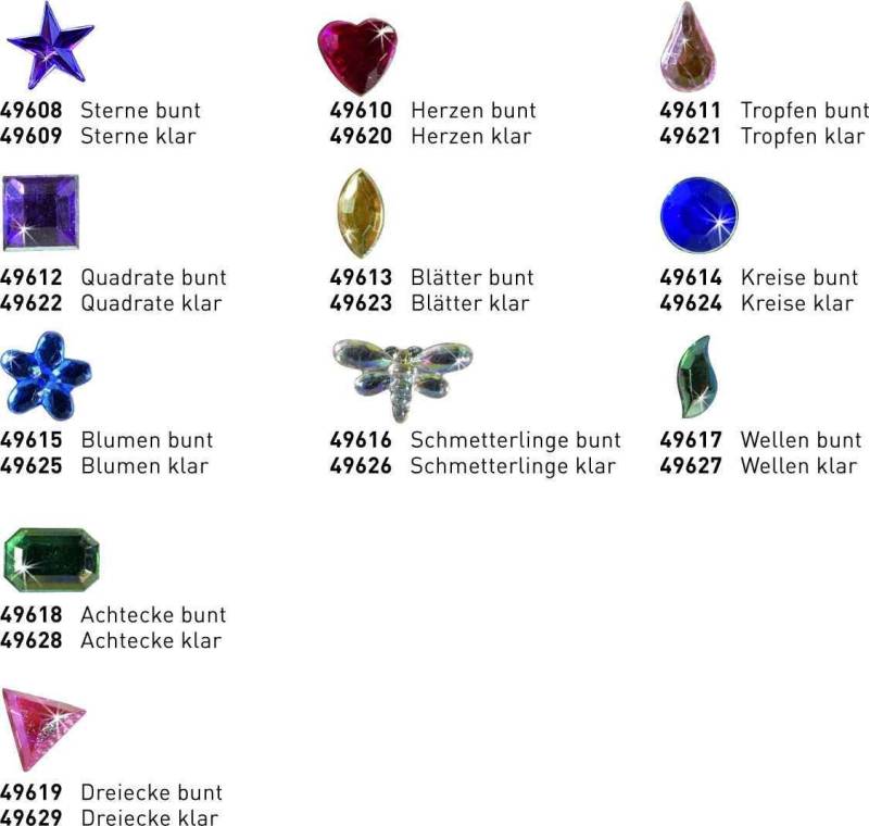 Kreul Schmucksteine Blumen bunt 150 Stück von Kreul