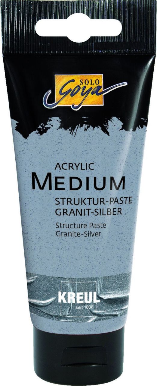 Kreul Solo Goya Acrylic Medium Struktur-Paste Granit-Silber 100 ml von Kreul