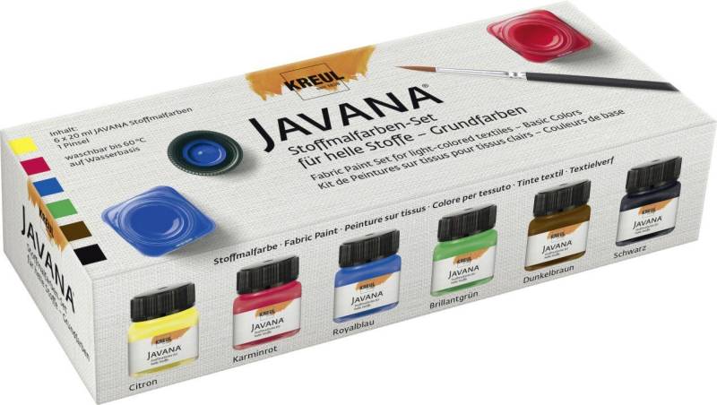 Kreul Textilfarbe Kreul Javana Stoffmalfarben Set 6 x 20 ml für von Kreul