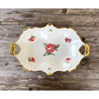 Vintage Ak Kaiser Bavaria Servierplatte Blumenbemaltes Tablett von KriAntiqueDekor