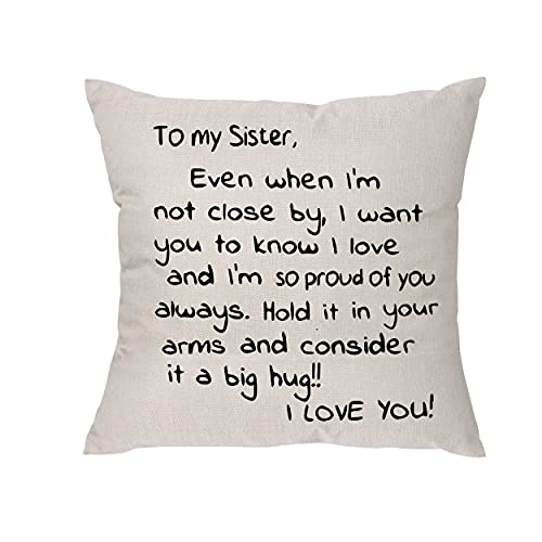 Krifton Geschenk für Schwestern von Sister, Even When I'm Not Close by I Want You to Know Love and Am So Proud of You, Erinnerungsgeschenk Damen/Mädchen, Soul Siser Big Mid Lil Sisers Wurfkissenbezug von Krifton