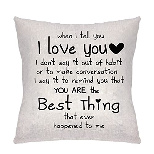 Krifton Romantisches Zitat I Love You You're The Best Things That Ever Happened To Me For Valentines Day Throw Kissenbezug Kissenbezug für Sofa Bett Heimdekoration 45,7 x 45,7 cm von Krifton