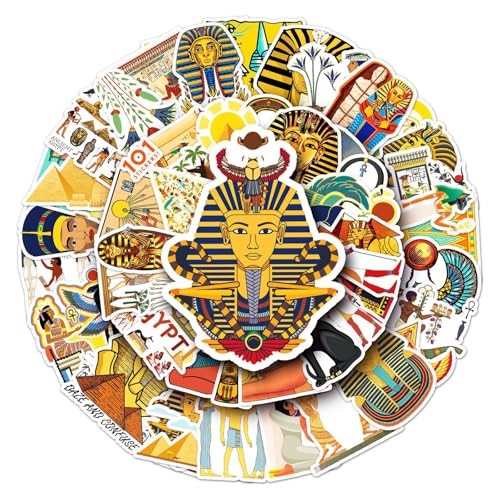 Krilucly 50 Stück Ägypten Wasserfeste Aufkleber, Sticker Set für Jugendliche Egypt, Stickers für Kinder, für Laptop Skateboard Computer Wasserflaschen Motorrad Gepäck von Krilucly
