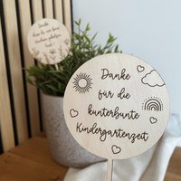 Blumenstecker Danke Für Die Kunterbunte Kindergartenzeit, Geschenk Zum Abschied Erzieher Und Kinderpfleger Aus Holz Pflanzen von KrimskramerLaden