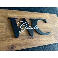 Türschild Wc Gäste-Wc 3D Druck Wanddeko Deko Toilette Toilettenschild von KrimskramsIdeen