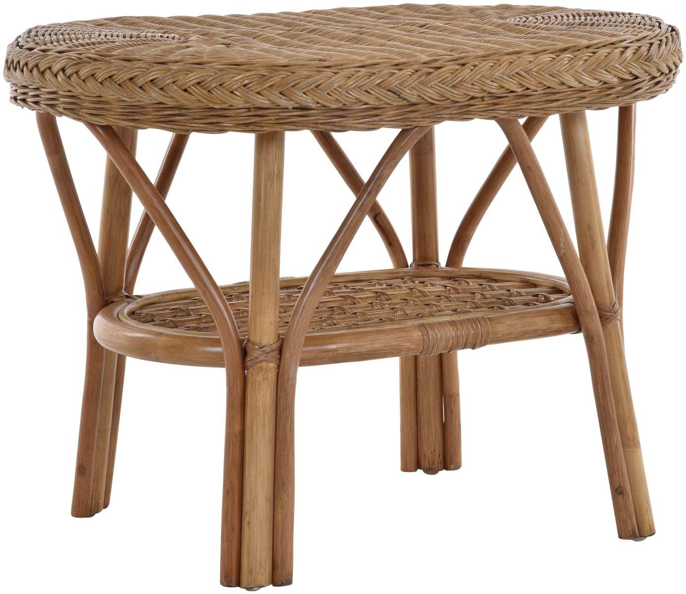 Krines Home Beistelltisch Rattan-Tisch/Ovaler Beistelltisch/Couchtisch Rattantisch Ablage Oval, Oval Krines Home Beistelltisch Rattan-Tisch/Ovaler Beistelltisch/Couchtisch Rattantisch Ablage Oval, Oval von Krines Home