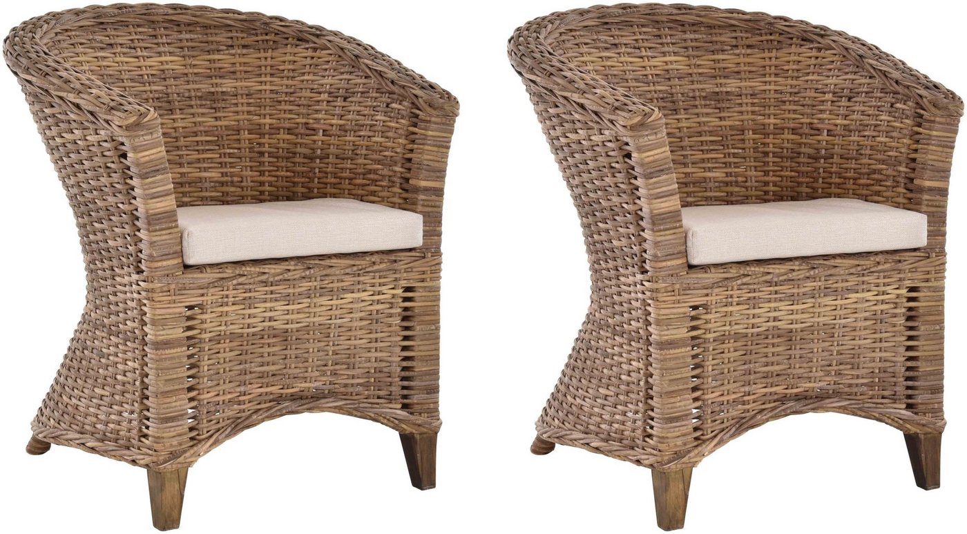 Krines Home Cocktailsessel 2er Set Rattan Sessel Ken Cocktailsessel Lounge Wohnzimmer Sessel (2-St), Clubsessel Rattansessel von Krines Home