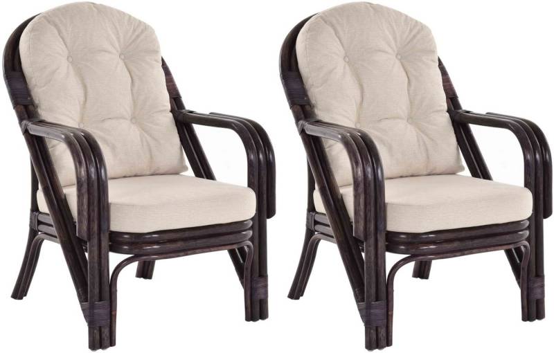 Krines Home Cocktailsessel 2er Set Rattansessel NIAM Rattan Wintergarten Cocktailsessel Sessel (2-er Set, 2-St), Rattanmöbel von Krines Home