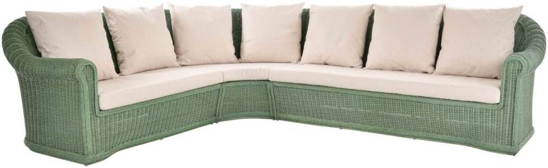 Krines Home Ecksofa Exklusives Ecksofa Mons aus echtem Rattan Wohnzimmer Couch L Form, 3 Teile, Rattan Ecklounge Eckgarnitur Wohnlandschaft Ecke Rattanmöbel von Krines Home