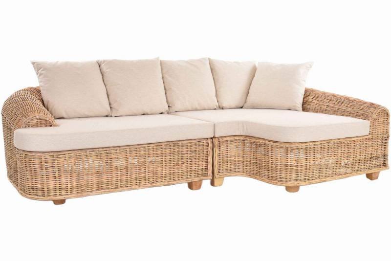 Krines Home Ecksofa Wohnzimmer Rattan Ecksofa Piano Couch Wintergarten Lounge Sofa Ecke, 2 Teile, aus Rattan Naturmaterial Krines Home Ecksofa Wohnzimmer Rattan Ecksofa Piano Couch Wintergarten Lounge Sofa Ecke, 2 Teile, aus Rattan Naturmaterial von Krines Home