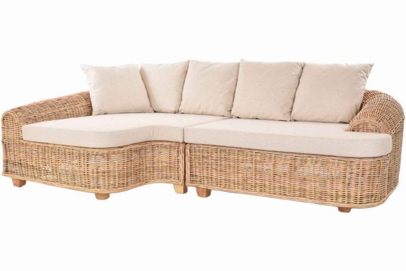Krines Home Ecksofa Wohnzimmer Rattan Ecksofa Piano Couch Wintergarten Lounge Sofa Ecke, 2 Teile, aus Rattan Naturmaterial Krines Home Ecksofa Wohnzimmer Rattan Ecksofa Piano Couch Wintergarten Lounge Sofa Ecke, 2 Teile, aus Rattan Naturmaterial von Krines Home