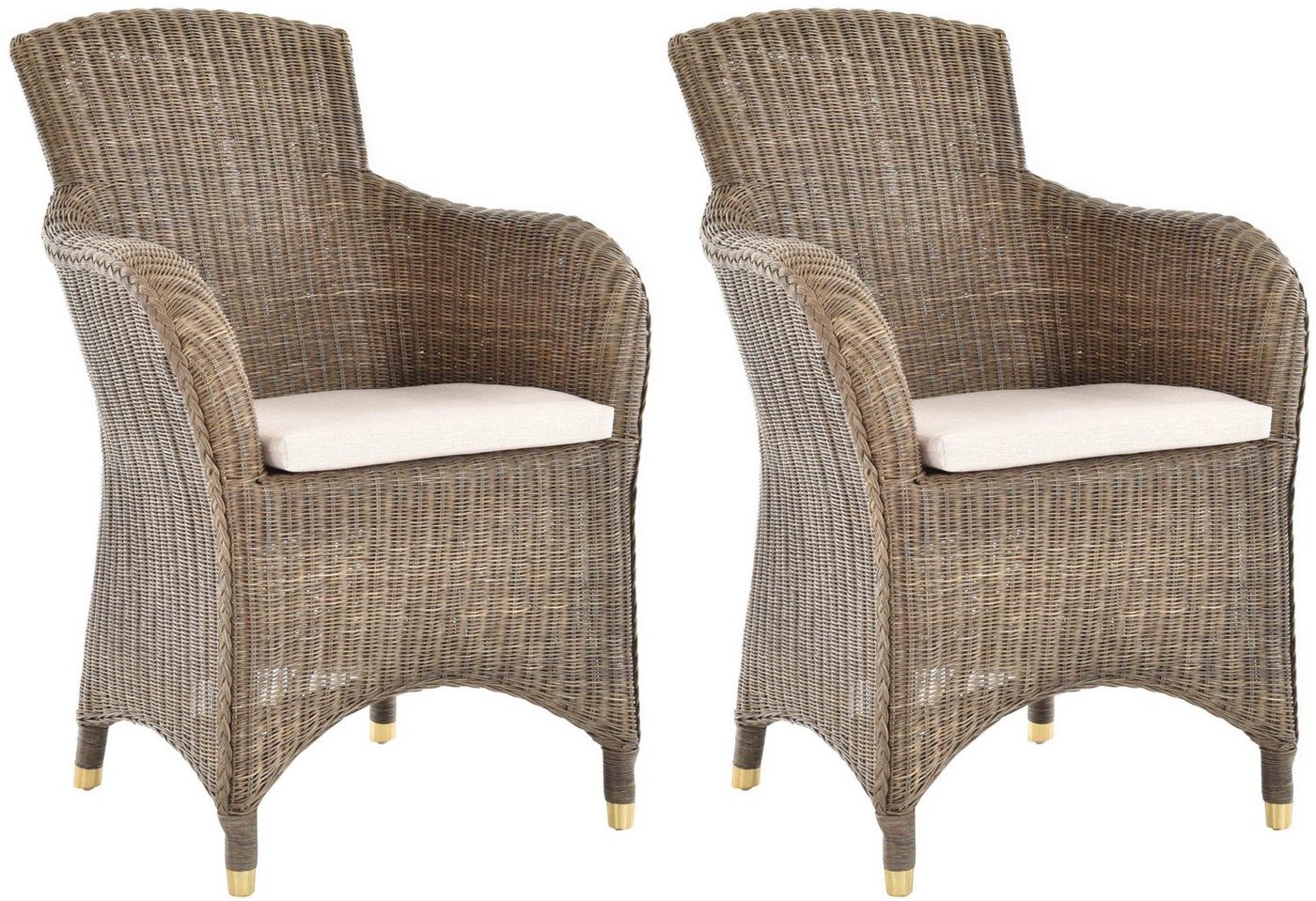 Krines Home Esszimmersessel 2er Set Esszimmersessel Rattan Esszimmerstuhl mit Armlehne Sessel Krines Home Esszimmersessel 2er Set Esszimmersessel Rattan Esszimmerstuhl mit Armlehne Sessel von Krines Home