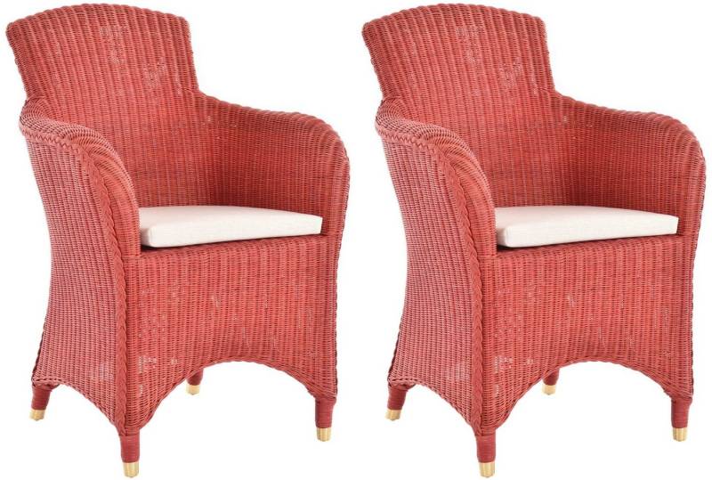 Krines Home Esszimmersessel 2er Set Esszimmersessel Rattan Esszimmerstuhl mit Armlehne Sessel von Krines Home