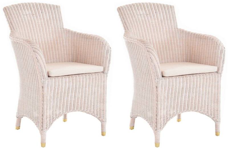Krines Home Esszimmersessel 2er Set Esszimmersessel Rattan Esszimmerstuhl mit Armlehne Sessel von Krines Home