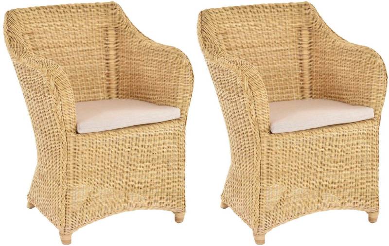 Krines Home Esszimmersessel 2er Set Rattan Esszimmersessel Dive Esszimmerstuhl mit Armlehne Sessel (Spar-Set, 2-St., 2er-Set), Rattansessel, Esszimmer von Krines Home