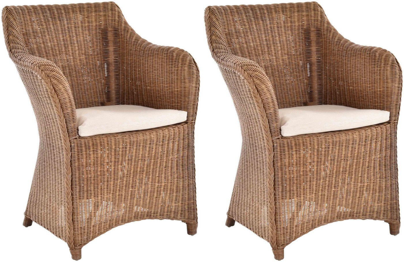 Krines Home Esszimmersessel 2er Set Rattan Esszimmersessel Dive Esszimmerstuhl mit Armlehne Sessel (Spar-Set, 2-St., 2er-Set), Rattansessel, Esszimmer von Krines Home