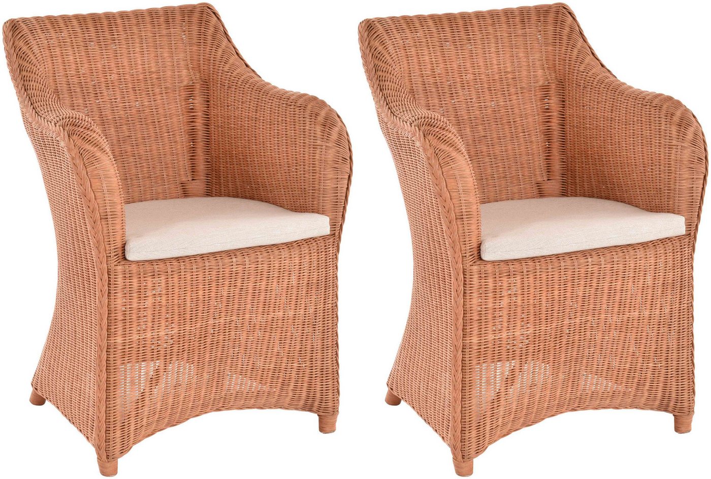 Krines Home Esszimmersessel 2er Set Rattan Esszimmersessel Dive Esszimmerstuhl mit Armlehne Sessel (Spar-Set, 2-St., 2er-Set), Rattansessel, Esszimmer von Krines Home