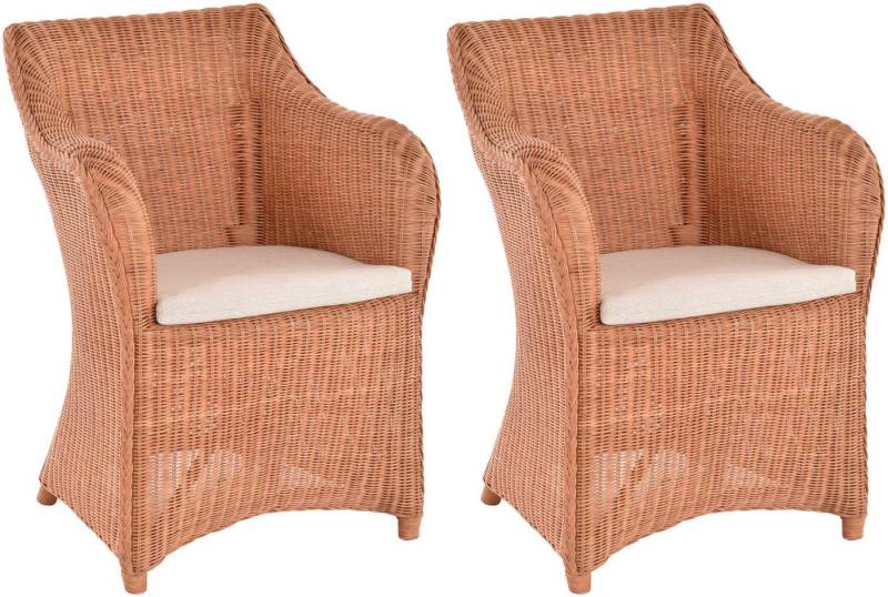 Krines Home Esszimmersessel 2er Set Rattan Esszimmersessel Dive Esszimmerstuhl mit Armlehne Sessel (Spar-Set, 2-St., 2er-Set), Rattansessel, Esszimmer von Krines Home