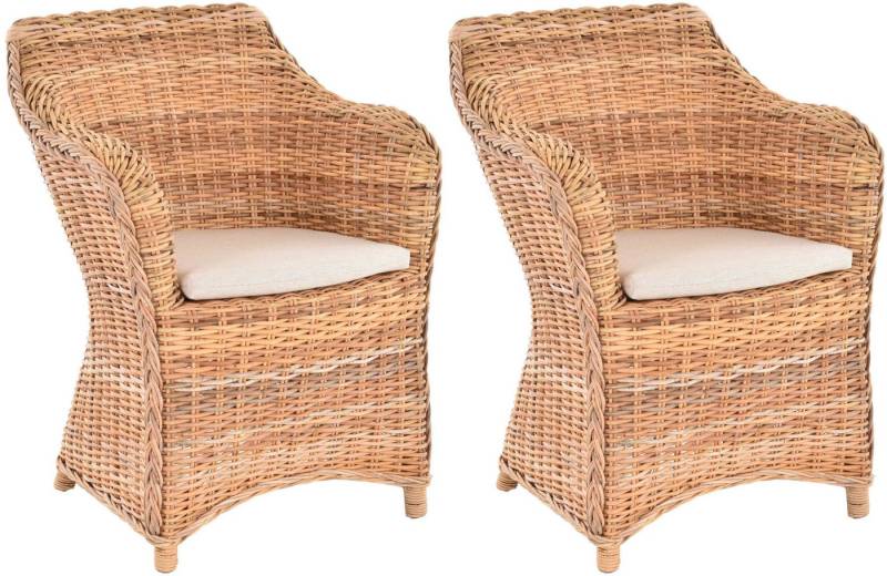 Krines Home Esszimmersessel 2er Set Rattan Esszimmersessel Dive Esszimmerstuhl mit Armlehne Sessel (Spar-Set, 2-St., 2er-Set), Rattansessel, Esszimmer von Krines Home