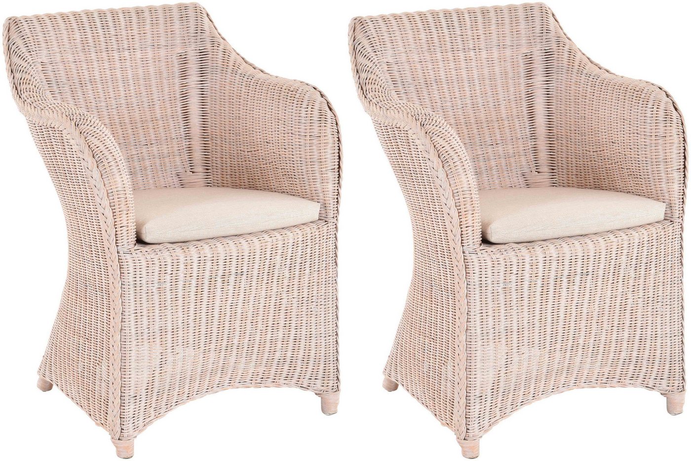 Krines Home Esszimmersessel 2er Set Rattan Esszimmersessel Dive Esszimmerstuhl mit Armlehne Sessel (Spar-Set, 2-St., 2er-Set), Rattansessel, Esszimmer von Krines Home