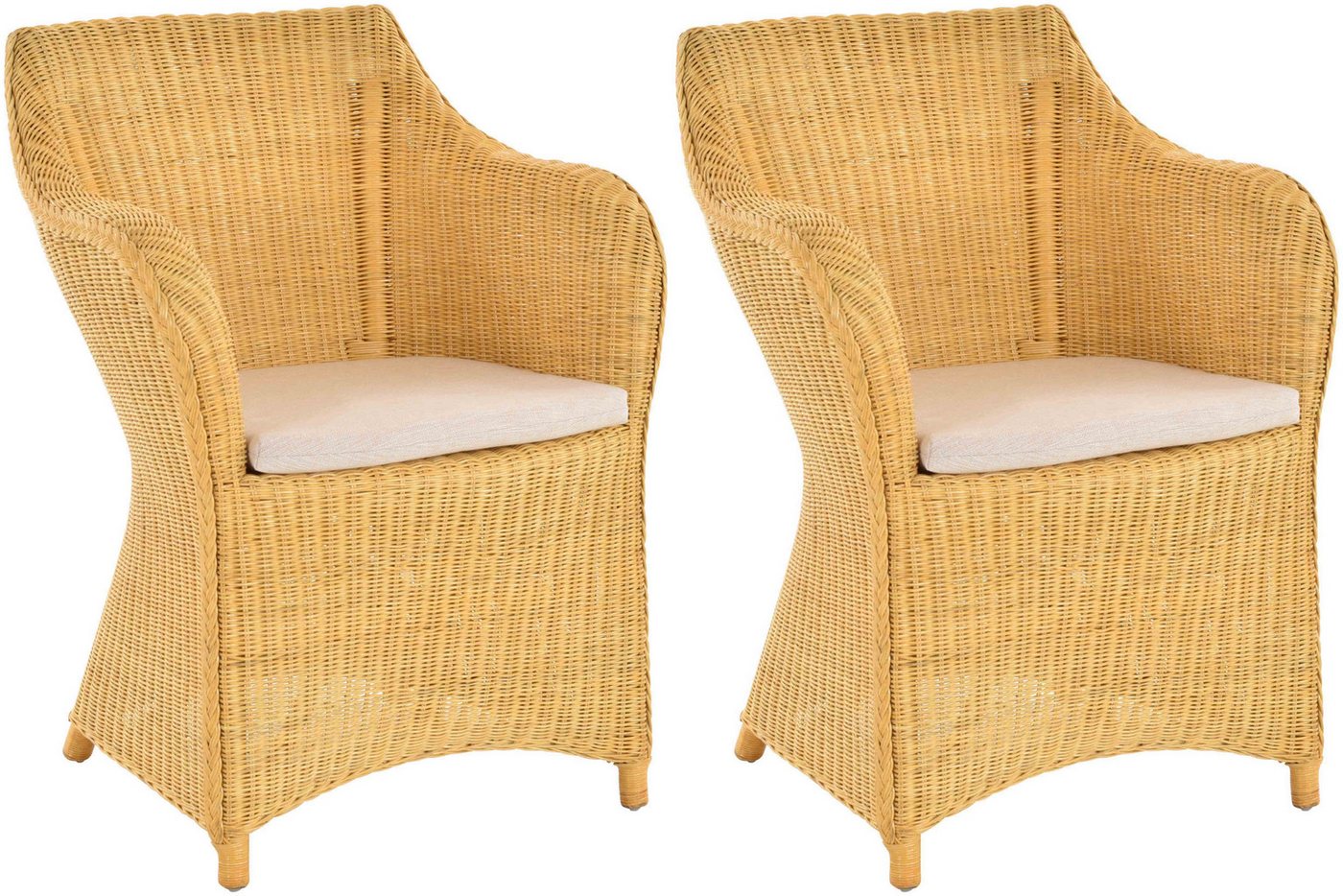 Krines Home Esszimmersessel 2er Set Rattan Esszimmersessel Dive Esszimmerstuhl mit Armlehne Sessel (Spar-Set, 2-St., 2er-Set), Rattansessel, Esszimmer von Krines Home