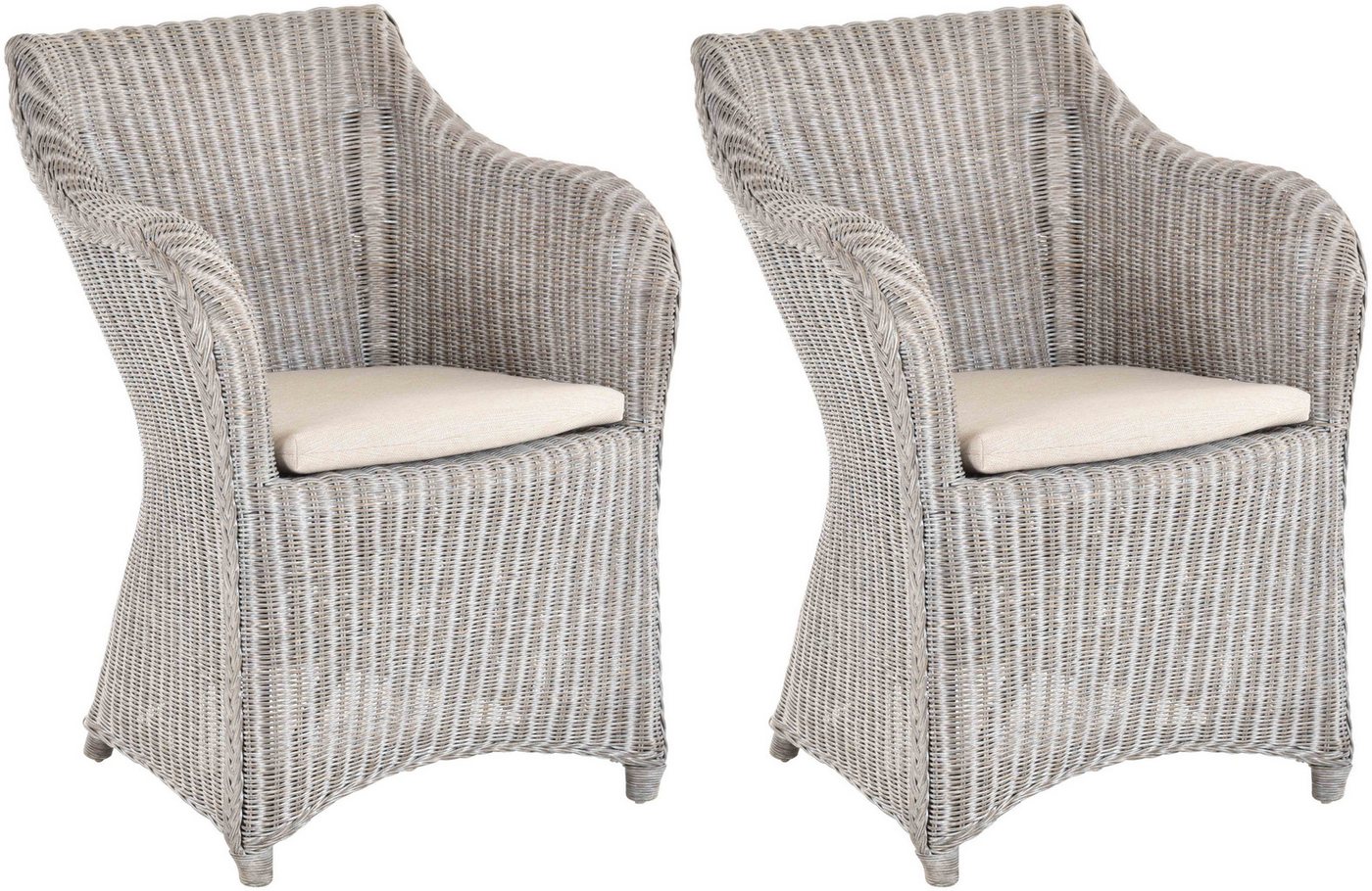Krines Home Esszimmersessel 2er Set Rattan Esszimmersessel Dive Esszimmerstuhl mit Armlehne Sessel (Spar-Set, 2-St., 2er-Set), Rattansessel, Esszimmer von Krines Home