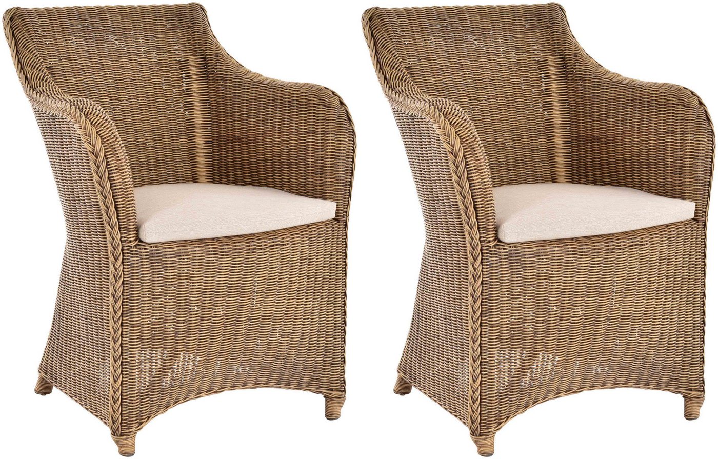 Krines Home Esszimmersessel 2er Set Rattan Esszimmersessel Dive Esszimmerstuhl mit Armlehne Sessel (Spar-Set, 2-St., 2er-Set), Rattansessel, Esszimmer von Krines Home