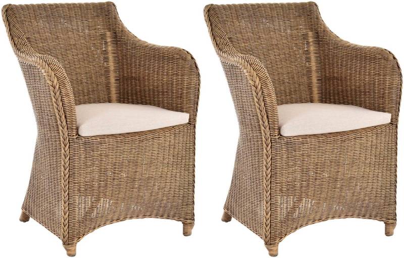 Krines Home Esszimmersessel 2er Set Rattan Esszimmersessel Dive Esszimmerstuhl mit Armlehne Sessel (Spar-Set, 2-St., 2er-Set), Rattansessel, Esszimmer von Krines Home