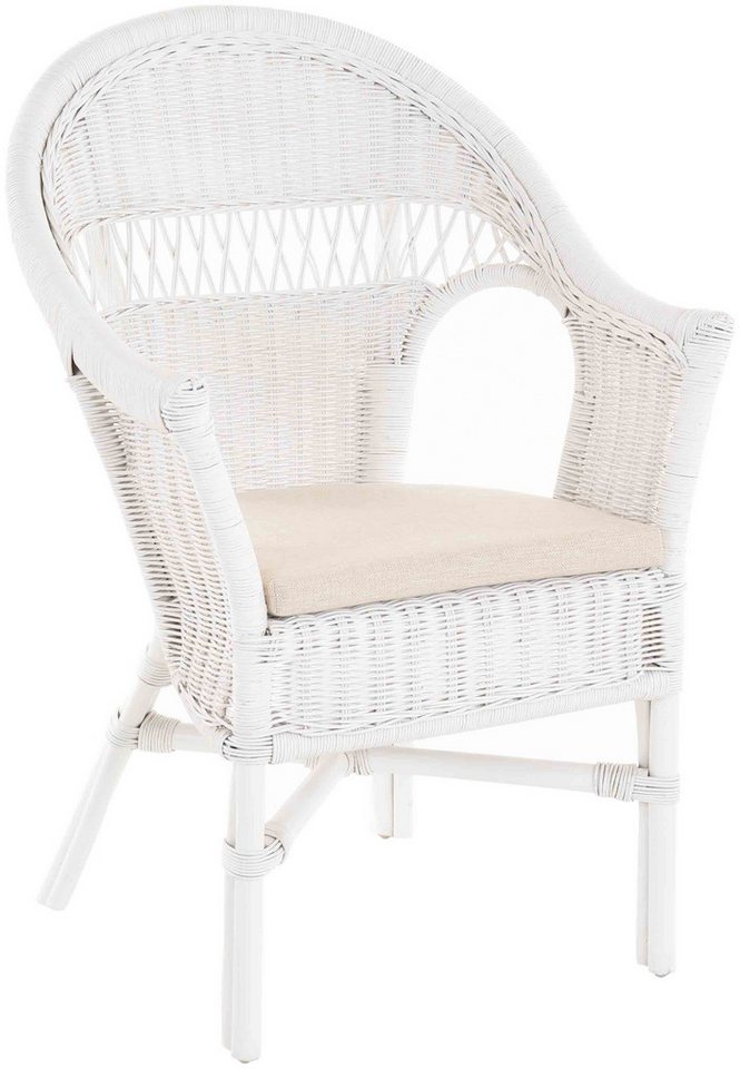 Krines Home Esszimmersessel Stapelbarer Rattansessel Wohnzimmer im Landhaus Stil Korbsessel Kissen, Flechtsessel echtes Rattan Sessel Krines Home Esszimmersessel Stapelbarer Rattansessel Wohnzimmer im Landhaus Stil Korbsessel Kissen, Flechtsessel echtes Rattan Sessel von Krines Home