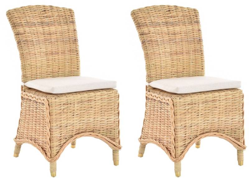 Krines Home Esszimmerstuhl 2er Set Esszimmersessel Rattan Esszimmerstuhl Rattanstuhl Korb-Stuhl von Krines Home
