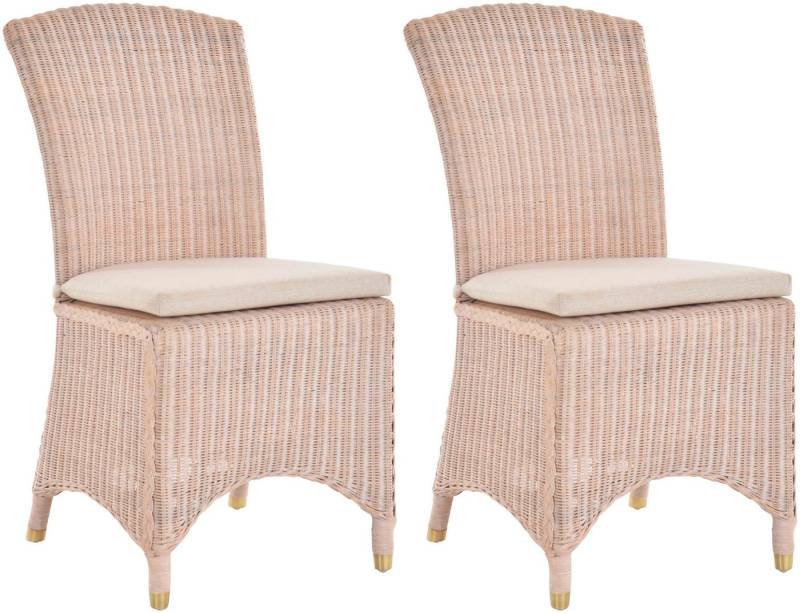 Krines Home Esszimmerstuhl 2er Set Esszimmersessel Rattan Esszimmerstuhl Rattanstuhl Korb-Stuhl von Krines Home