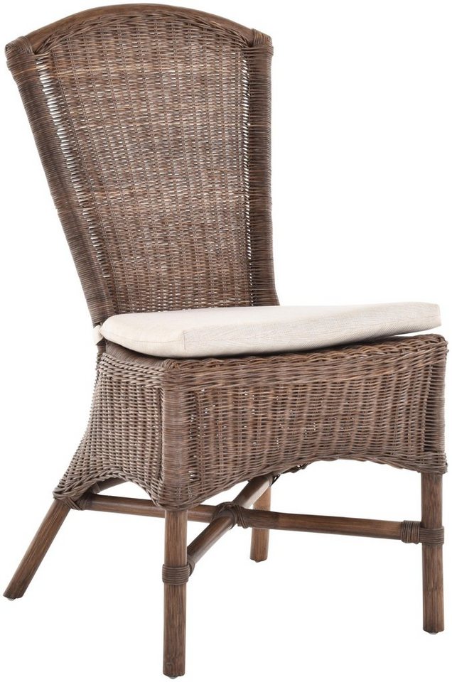 Krines Home Esszimmerstuhl Rattan Esszimmer-Sessel Rattanstuhl Esszimmerstuhl Küchenstuhl, Hohe Rückenlehne von Krines Home