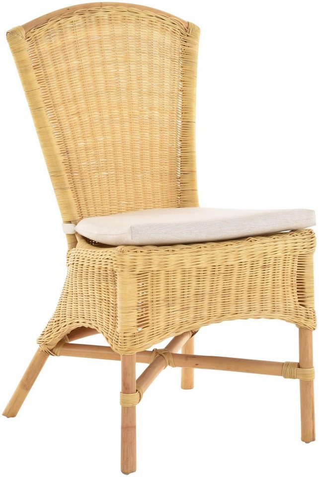 Krines Home Esszimmerstuhl Rattan Esszimmer-Sessel Rattanstuhl Esszimmerstuhl Küchenstuhl, Hohe Rückenlehne von Krines Home