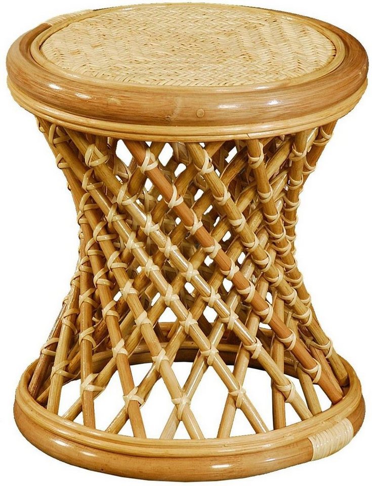 Krines Home Fußhocker Rattan Hocker Sitzhocker Rattanhocker Blumenhocker Schemel Badhocker, geflochten von Krines Home