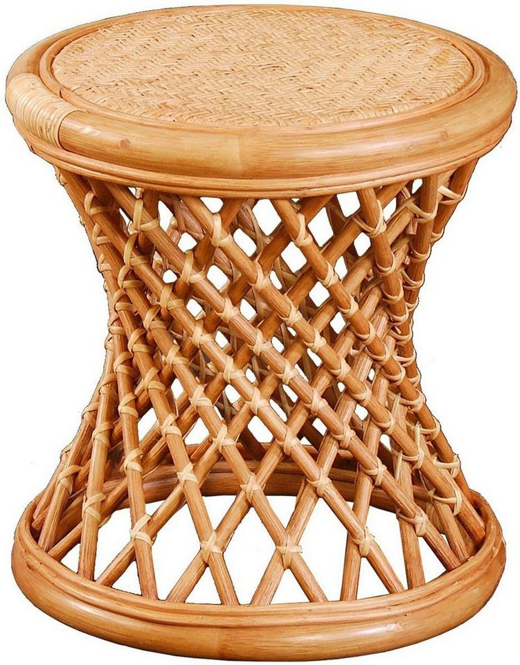 Krines Home Fußhocker Rattan Hocker Sitzhocker Rattanhocker Blumenhocker Schemel Badhocker, geflochten von Krines Home