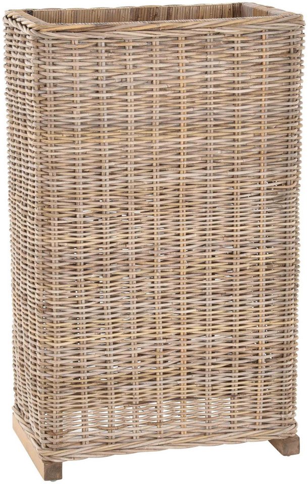 Krines Home Hochbeet Hochbeet aus echtem Rattan Hoher Pflanzkasten mit Folie Blumenkasten, aus echtem Rattan von Krines Home