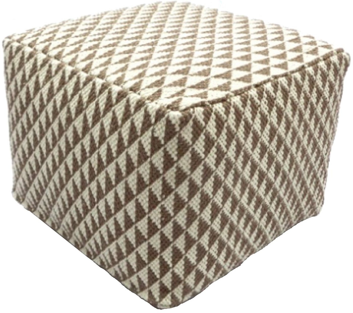 Krines Home Hocker Polsterhocker Sitz-Würfel Braun-Beige Sitzhocker Fußhocker 45x45x35cm, Baumwolle von Krines Home