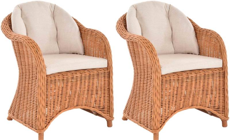 Krines Home Loungesessel 2er Set Rattan Wintergartensessel Orlando Lese Rattansessel Lounge (2-St., 2x Sessel), Sessel geschwungen von Krines Home