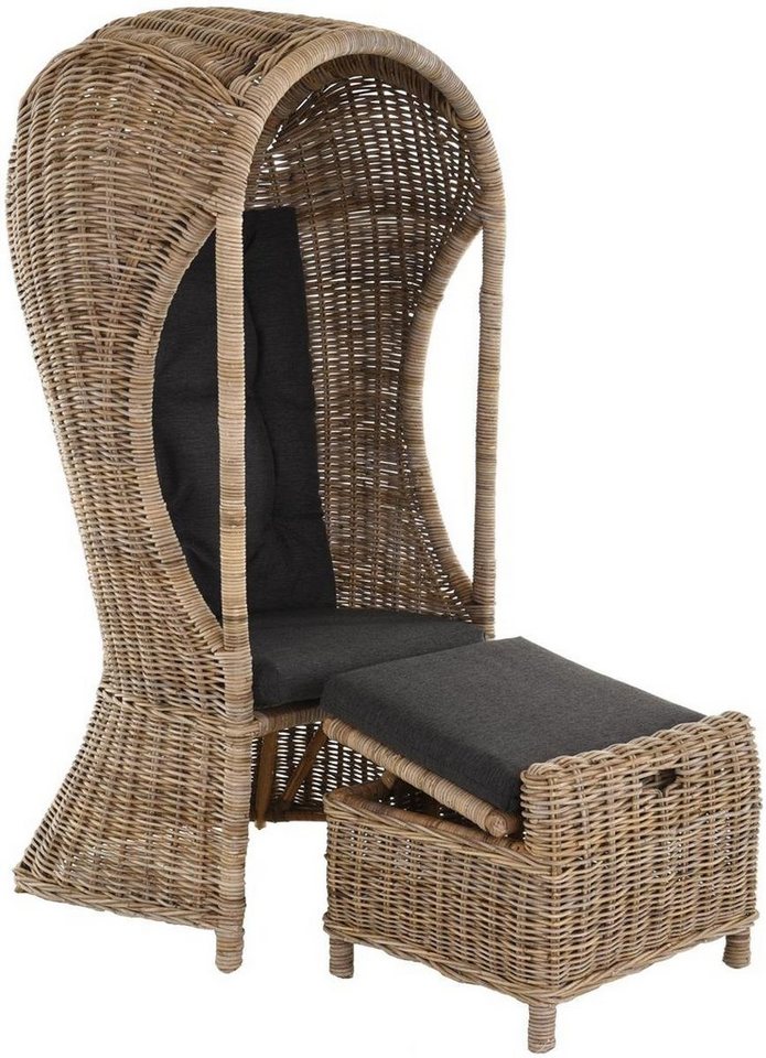 Krines Home Loungesessel Rattansessel "Beach" Strandkorb Optik Rattan Flecht-Sessel mit Dach Krines Home Loungesessel Rattansessel "Beach" Strandkorb Optik Rattan Flecht-Sessel mit Dach von Krines Home